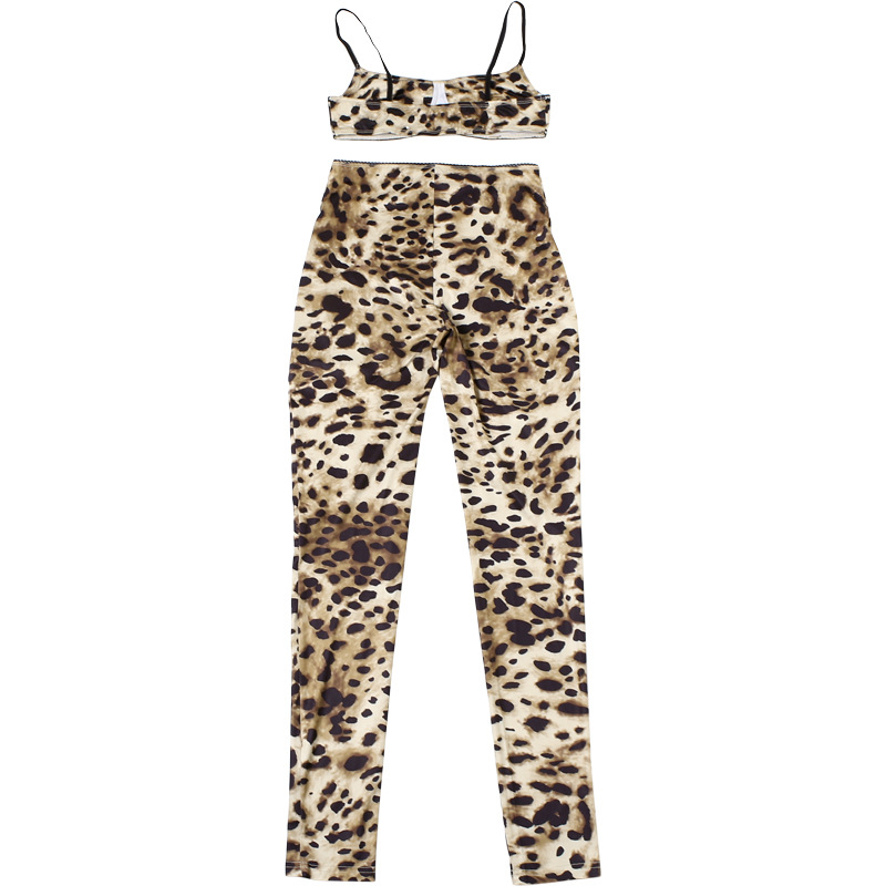 Spring Women Clothing Sexy Sexy Leopard Print Sexy Suspender High Waist Tight Trousers Two Piece Sets 12 Spring Women Clothing Sexy Sexy Leopard Print Sexy Suspender High Waist Tight Trousers Two Piece Sets