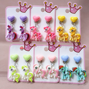 Factory direct new children's ear clip without ear hole pendant earrings Polaroid princess earrings cartoon earrings batch
