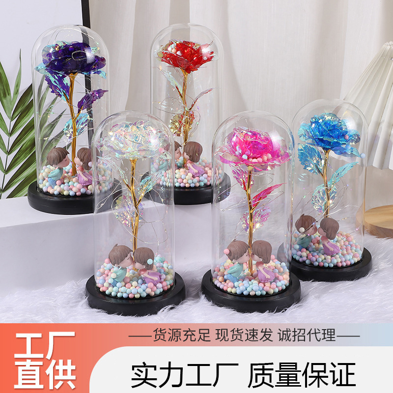 Rosa eterna en cúpula de cristal, regalo romántico para San Valentín