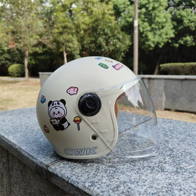 Motosiklet kaskı (dəbilqə): universal half helmet antifreeze motorcycle helmet - off-white-hd-long-no-11-childrens-autumn-and-winter-style