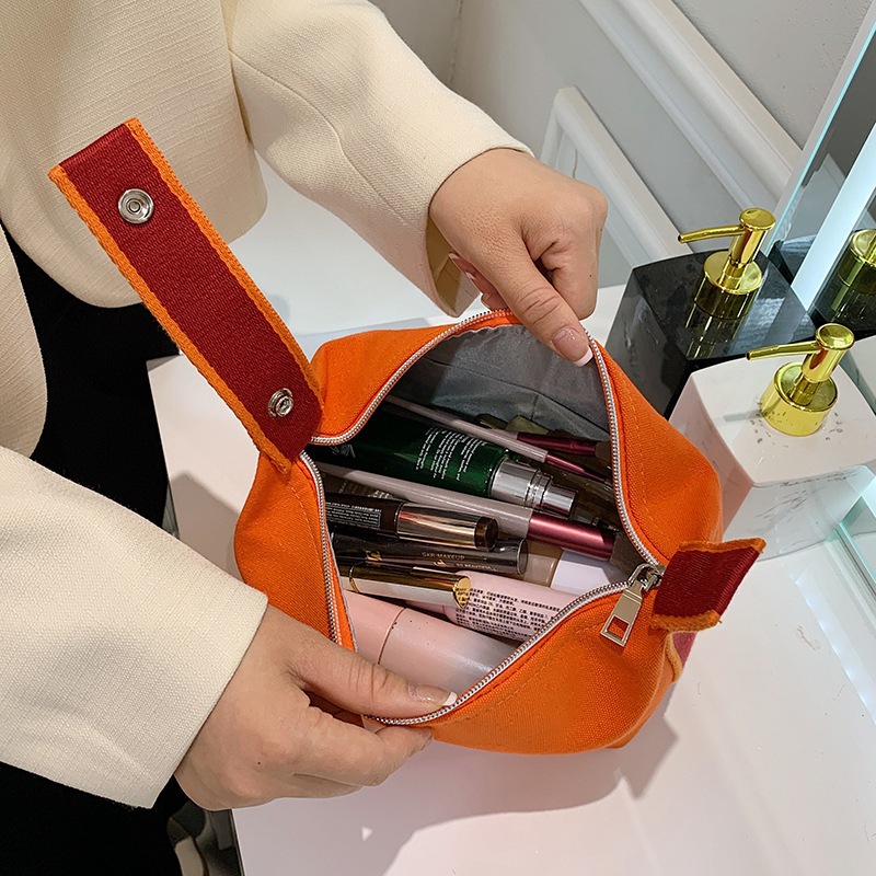 Bolsa de cosméticos de gran capacidad, brochas de maquillaje, productos para el cuidado de la piel, bolsa suave de mano, portátil, elegante, neceser para estudiantes, almacenamiento al por mayor