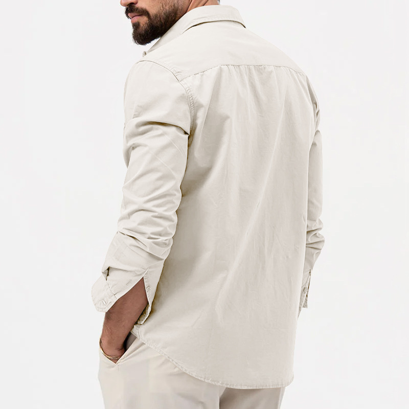 2024 New Men's Shirt Multi Pocket Casual Long Sleeve Top for Men_senzul.com