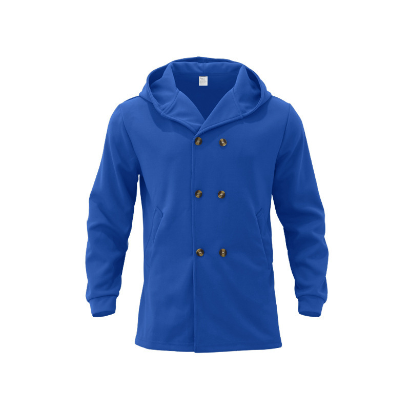 2024 New Men's Mid length Slim Fit Windbreaker Hooded Casual Solid Coat_voghion.com