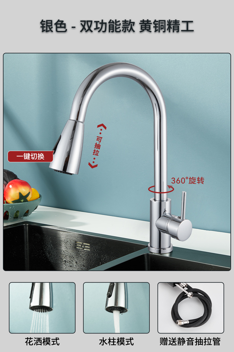 Vida canción transfronteriza grifo de la cocina caliente y fría de doble uso vegetal grifo de la fábrica suministro directo