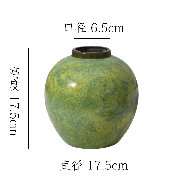 Nuevas vasijas de barro chinas retro Wabi-Jifeng Decoraciones de alto valor Entrada Armario de TV Arreglo floral Flor de cerámica hidropónica