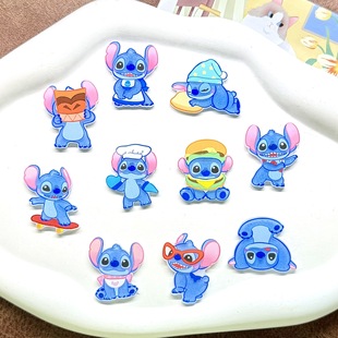 New Acrylic Cute Anime Stitch Patch DIY Jewelry Accessories Hairpin Hair Accessories Brooch Badge Refrigerator