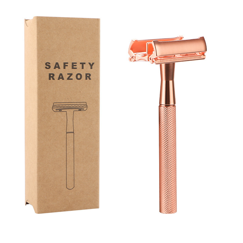 Factory supply diamond pattern Shaver copper handle butterfly open old-fashioned double-sided razor manual razor Factory supply diamond pattern Shaver copper handle butterfly open old-fashioned double-sided razor manual razor