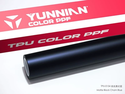 Auto Color Change Film: both wet and dry application, satin finish - tpu-matte-black-phantom-blue-dry-and-wet-dual-application-15215m