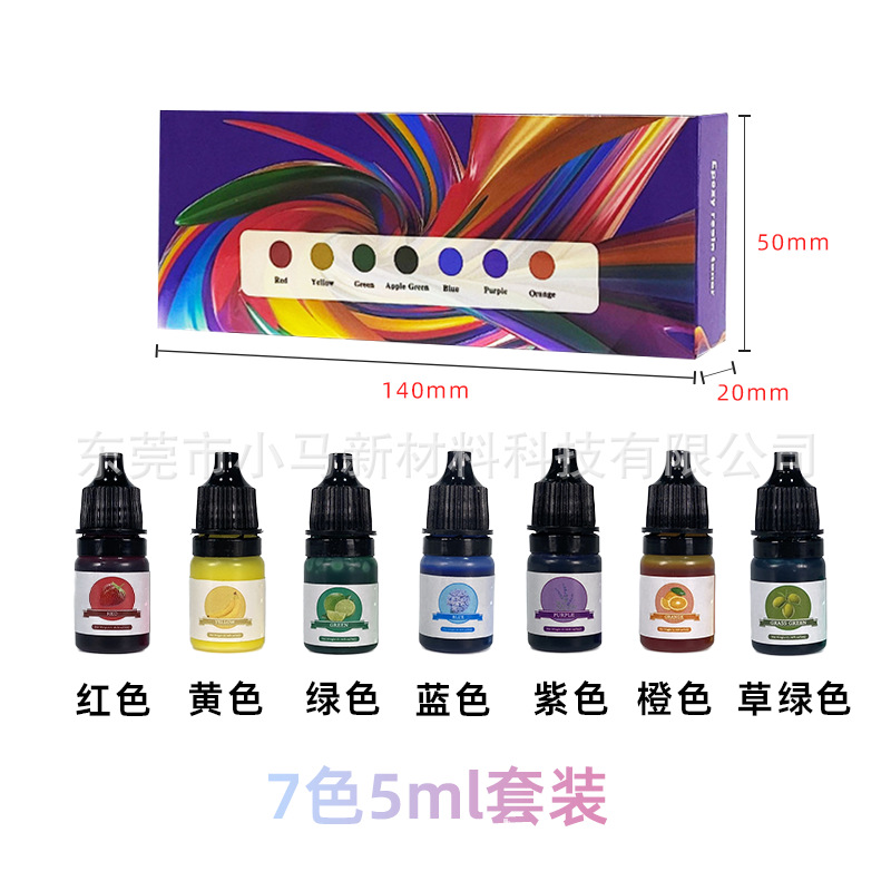 Pigmento Líquido para Resina Epoxi 24 Colores 5ml para Colorear Artesanías y Pegamento UV
