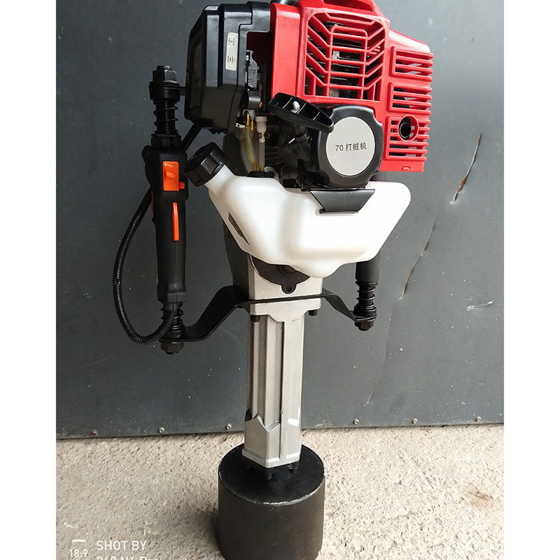 三角铁栽桩机 河坡打桩机 多用途手提式栽柱子打桩机