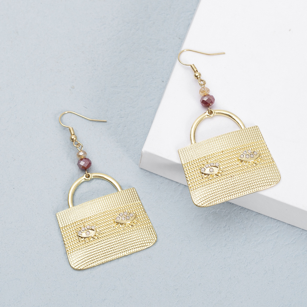 1 Pair Casual Simple Style Bag Alloy Drop Earrings display picture 4