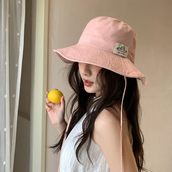 Wholesale South Korea 2025 new Japanese patch big eaves fisherman hat big head circumference face small sunshade sunscreen basin hat