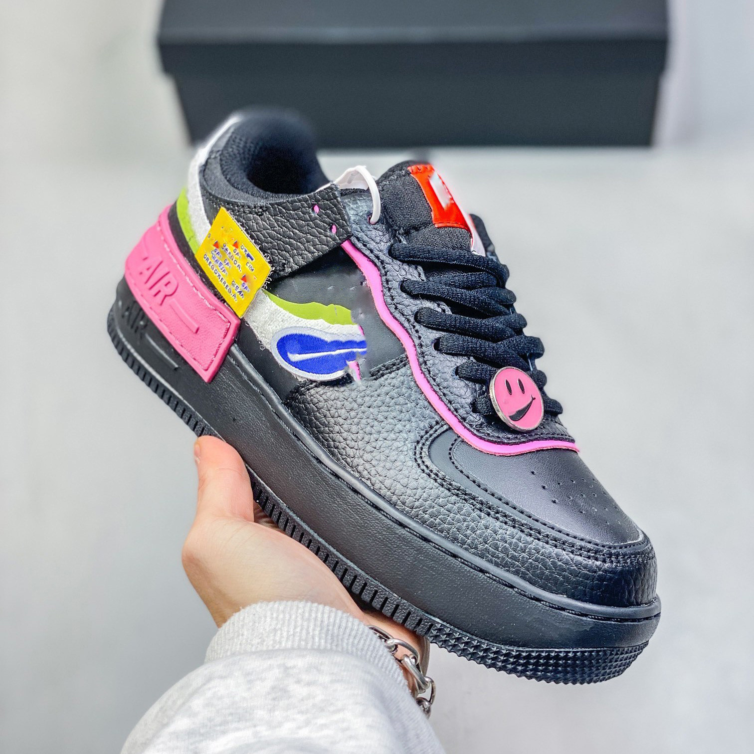 Pure original AF1 Sombra Fuerza Aérea No. 1 macarón deconstruir zapatos de suela gruesa para mujeres zapatos deportivos casuales para estudiantes