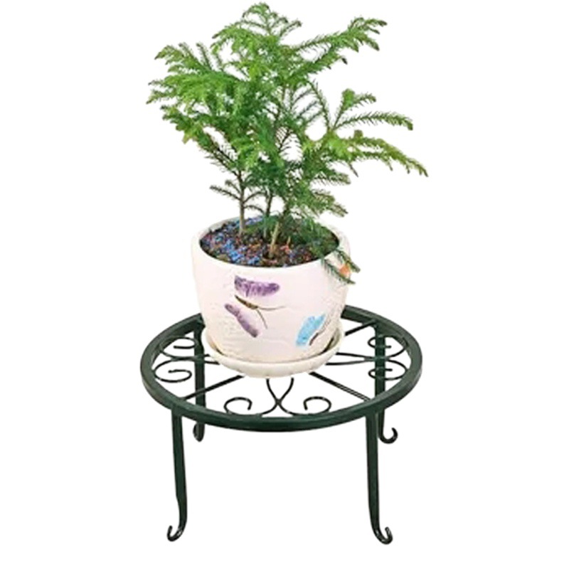 Factory European-style Flower Rack Floor Single-pot Bonsai Iron Flower Rack Indoor Balcony Flower Rack Iron Desktop Flower Pot Rack