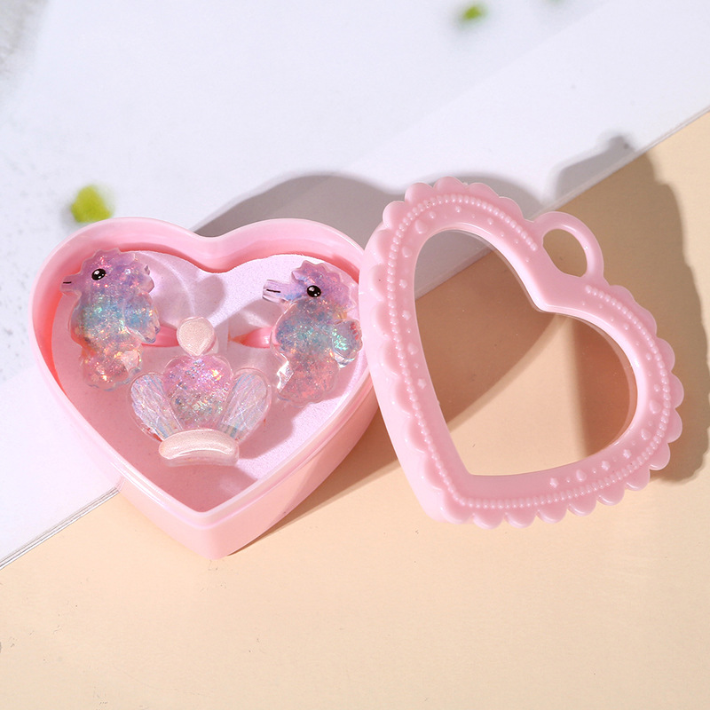 Venta directa de fábrica Anillo de resina para niños coreanos Princesa de dibujos animados Jardín de infantes Joyas para niñas Caja de regalo Regalo de cumpleaños