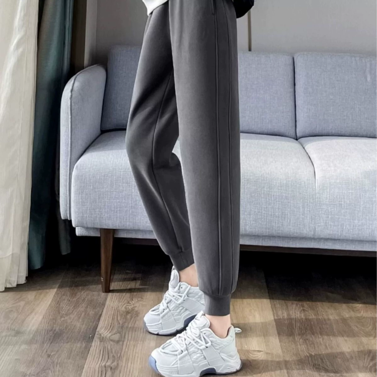 Женские спортивные штаны на флисовой подкладке, утолщенные, ветрозащитные, морозостойкие, теплые, для осени и зимы, новые повседневные свободные брюки-джоггеры в стиле хarem.