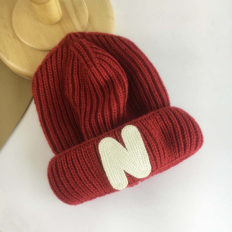 Unisex Children's wool hat baby cute autumn and winter letter cloth knitted hat boys and girls warm hat_voghion.com