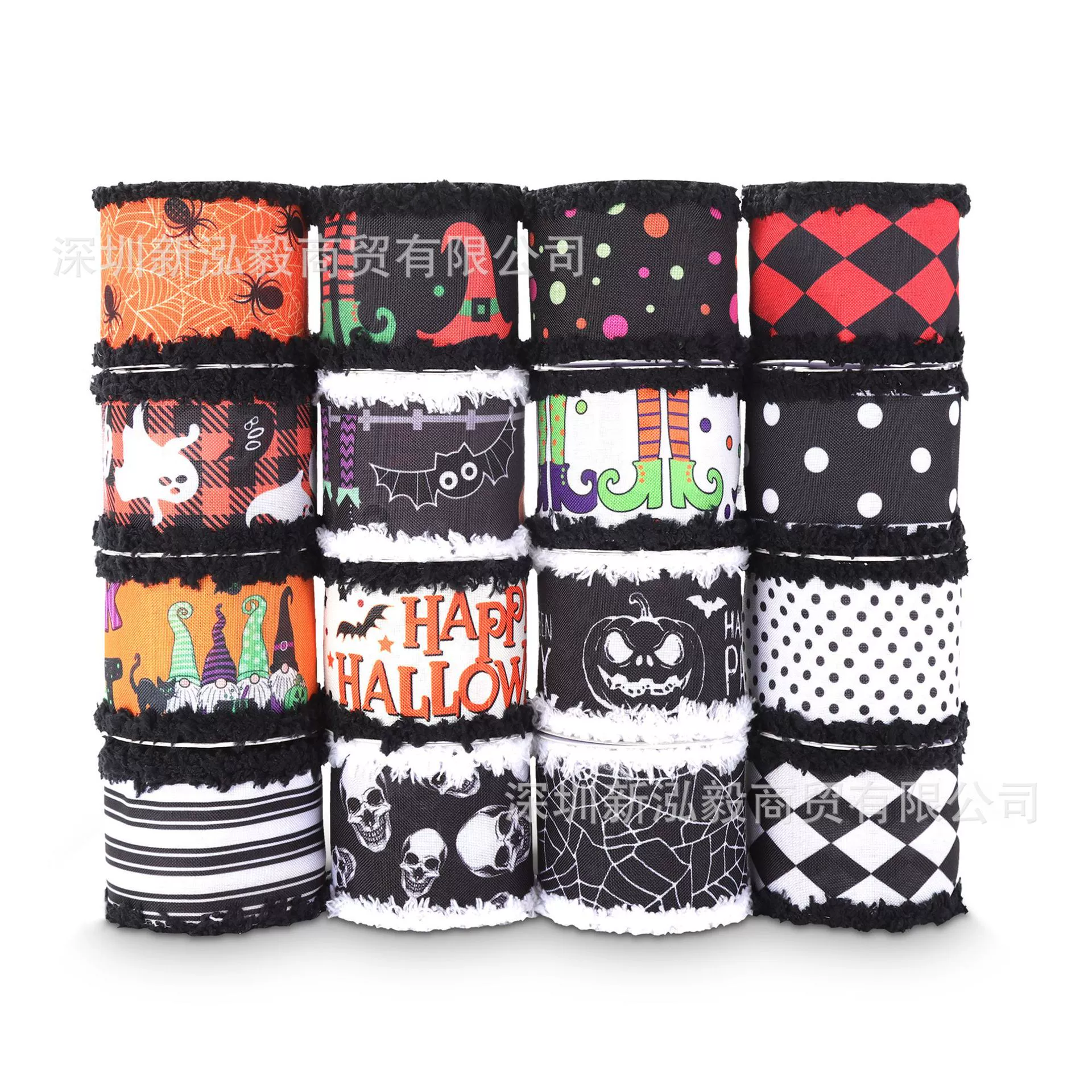 Хэллоуин лента печать паутина Тыква свет Череп Призрак Хэллоуин Burr лента
