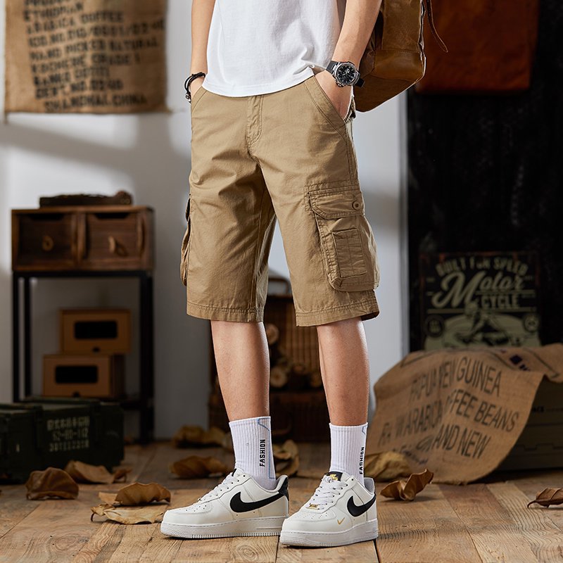 Wholesale Large Size Shorts Outdoor Multi-Pocket Overalls Summer Men's Loose Youth Men's Cropped Pants High-End