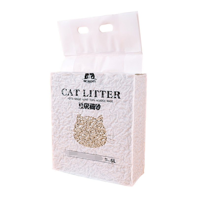 Fábrica de arena de gato de tofu polvo de piel Tao sabor original 6L sabor de té verde se puede enjuagar inodoro planta arena de gato al por mayor