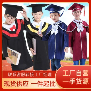 儿童博士服幼儿园毕业照学士服小学生演出服毕业礼服博士帽表演服