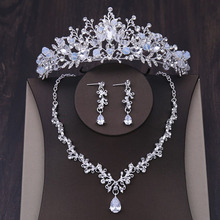 Bridal Headwear Set Silver Colour Crown Necklace�ʹ�������