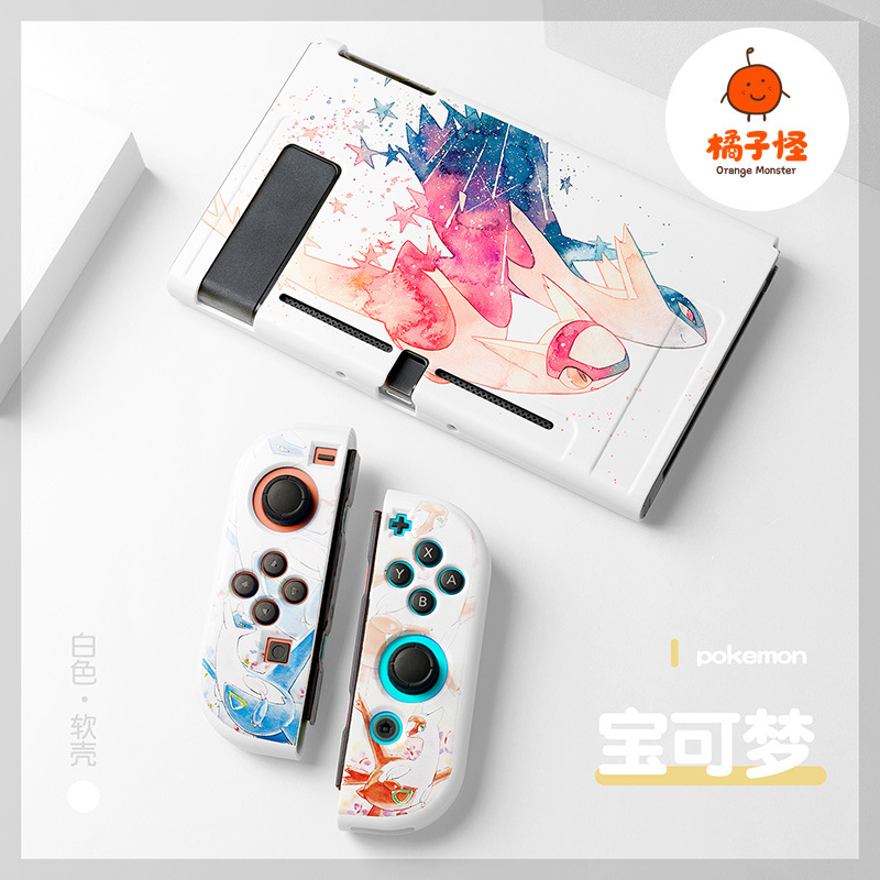 Monstruo naranja Nintendo switch oled cáscara suave tpu funda protectora de silicona dividida ns2 Pokémon