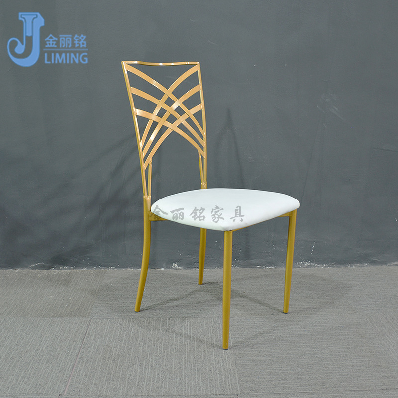 Fábrica al por mayor europea de la boda silla suave silla trasera silla apilable metal hierro acero Silla de comedor