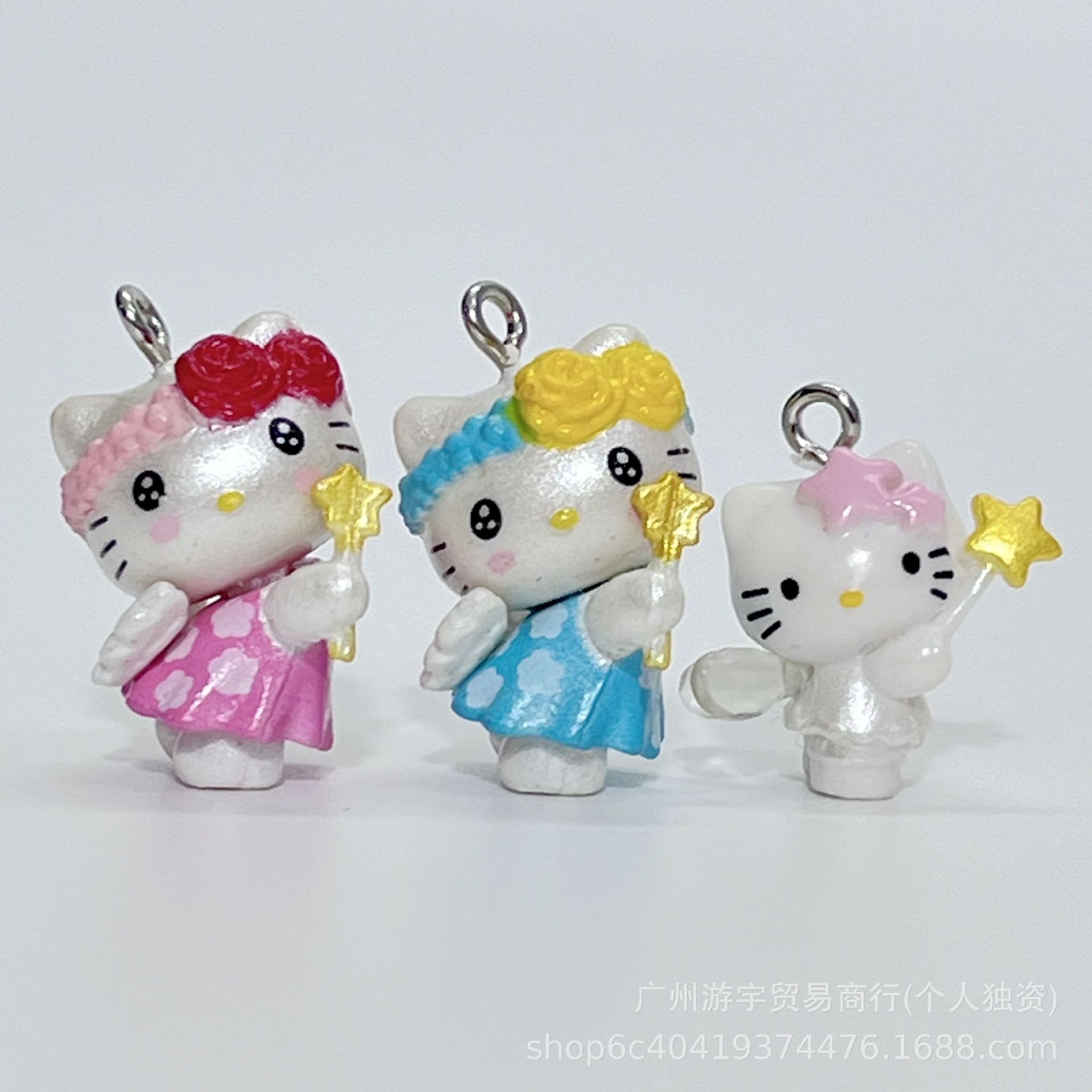 (2개) 미니 네일 키튼 버니 베어 폰 케이스 체인 펜던트 백 장식 DIY 펜던트 액세서리