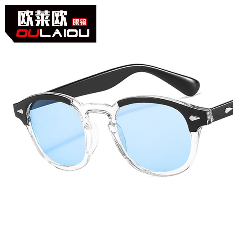 Classic mi nail round sunglasses European and American retro hip hop sunglasses women's 2024 new night vision cross-border glasses