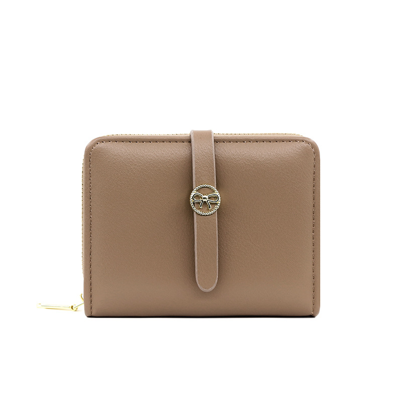 Nueva cartera de las mujeres simple corto cartera multi-Tarjeta titular japonés y coreano fresco moda pu cremallera monedero