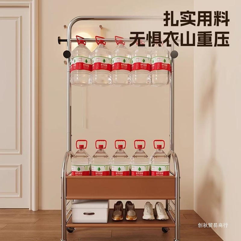 中古风衣帽架可移动衣架落地挂衣架卧室晾衣架床边晚上放衣|undefined