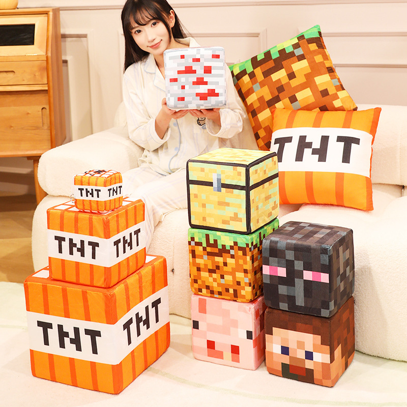 Cross-Border Minecraft Cube Plush Pillow Game Peripheral Sponge Cube Tnt Plush