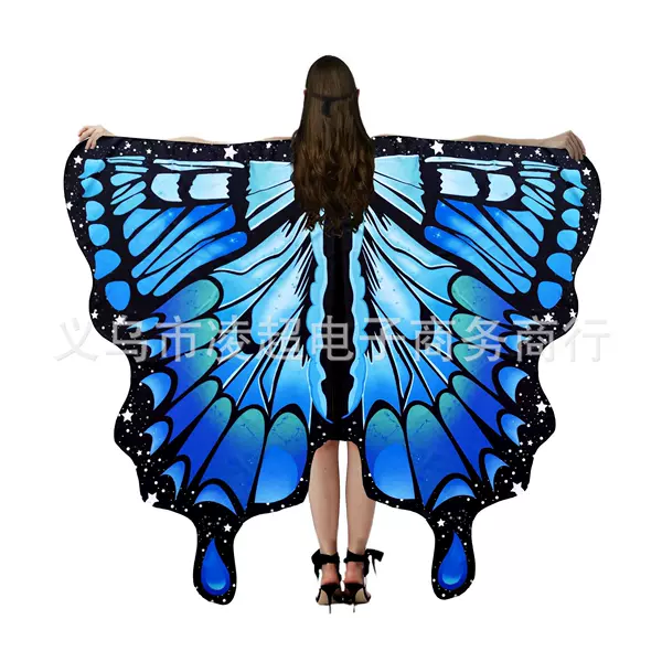 New Style Cape Rotating Butterfly Cape Butterfly Cape European and American Belly Dance Butterfly Wings Digital Printed Cape