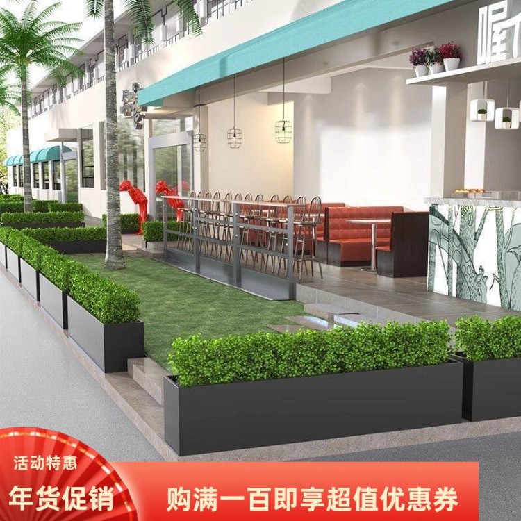 Recommended outdoor flower box combinations, flower troughs for courtyard and terrace decoration, suitable for cafes, shopping malls, and street landscaping, as well as floor-standing flower beds