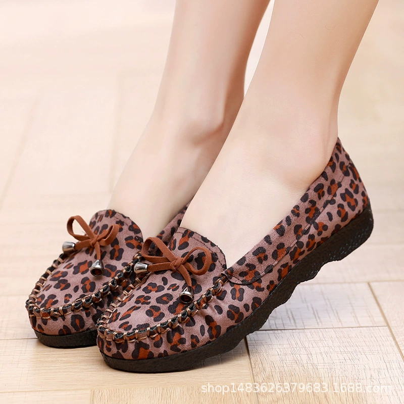 Обувь для мам, Женская весенне-осенняя удобная обувь на плоской подошве, нескользящая обувь в горох, Женская одиночная обувь Old Beijing, рабочая обувь, повседневная Тканевая обувь