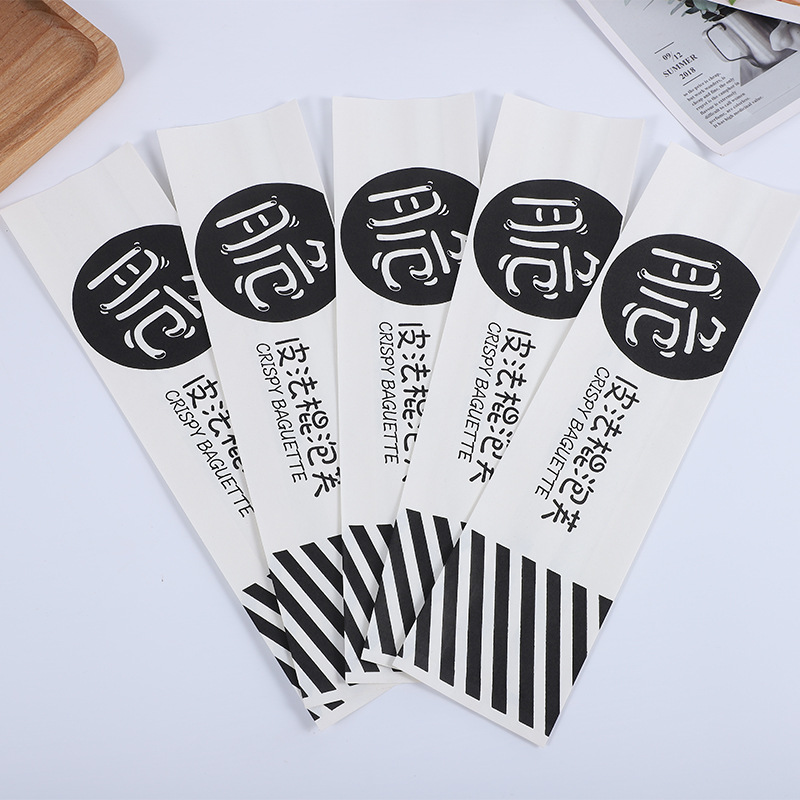 厂家批发烘焙食品包装袋牛皮纸防油纸袋长条面包袋脆皮法棍泡芙袋