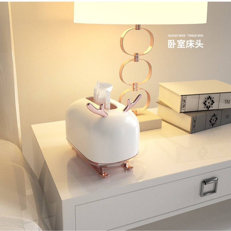 Caja de pañuelos de escritorio de lujo ligero caja de almacenamiento de pañuelos Estilo nórdico ins hogar sala de estar comedor mesa de café caja de almacenamiento simple