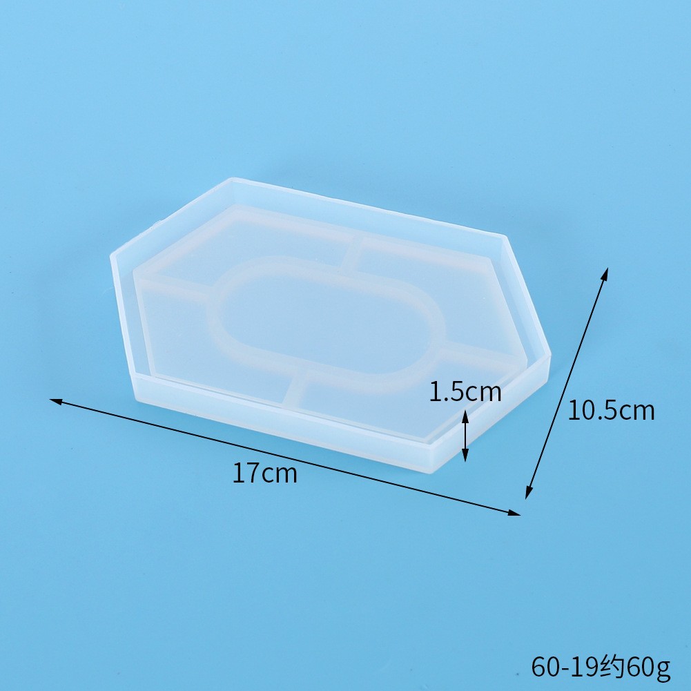 DIY cristal epoxi molde oval Mesa titular montaña silicona resina haciendo espejo bandeja molde