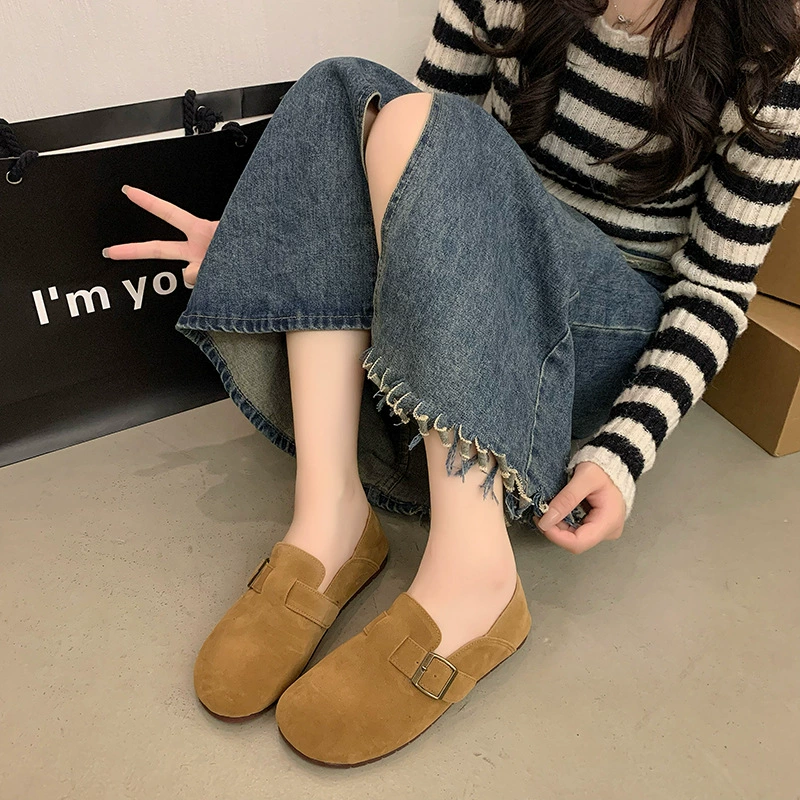 Обувь Birkenstock для женщин, ретро, все включено, одиночная, две носки, повседневная, универсальная, уродливая, милая, ленивые, обувь-бини, повседневная обувь