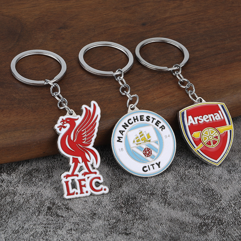 Colorful Barcelona Real Madrid Keychain Liverpool Arsenal Chelsea Real Madrid Manchester City Football Pendant