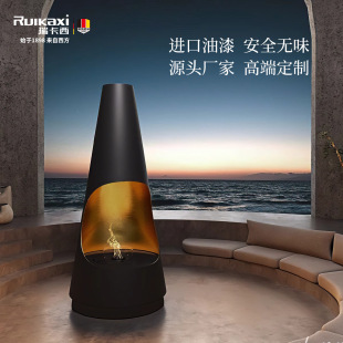 Real Fire Villa Floor-Standing Fireplace Burning Wood European-Style Heating Stove Hanging Simulated Flame Atomized Fireplace