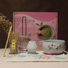 跨境非遗手工粘花带嘴陶瓷抹茶碗宋代点茶工具茶筅立百本立批发