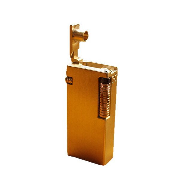 Men's brass hydraulic ultra thin windproof design lighter side-wheel…
