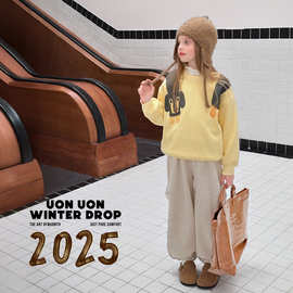 雨晨童装女童加绒卫衣2025冬季新款儿童休闲长袖上衣潮