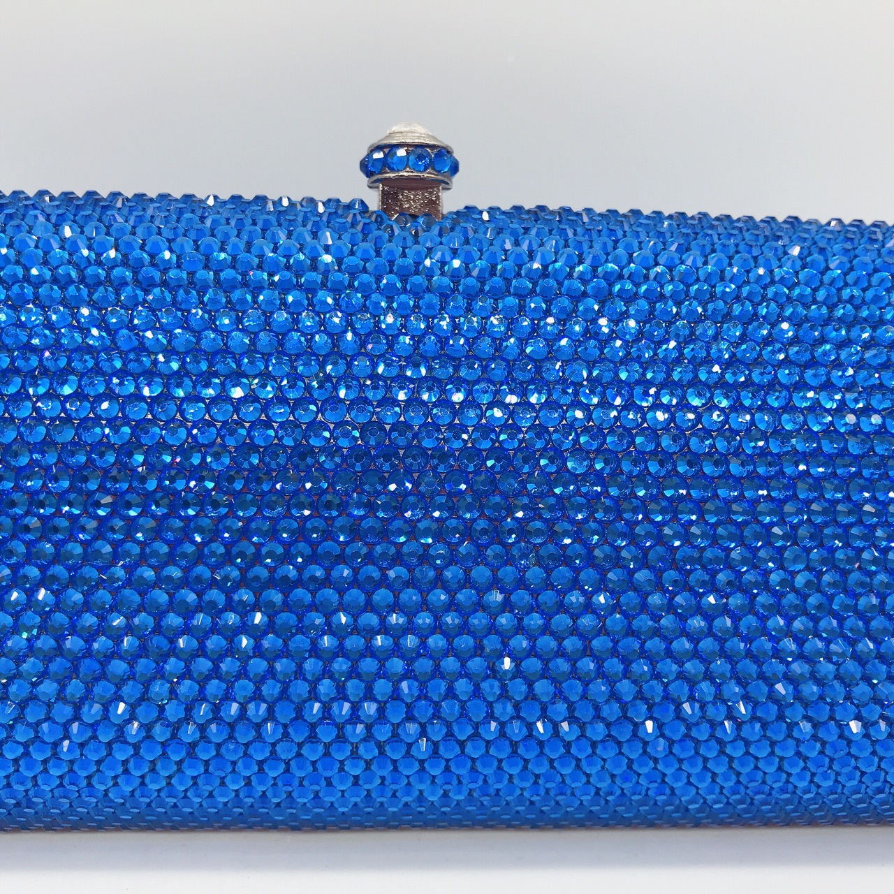Túi clutch nữ đính đá rhinestone cầm tay hộp cứng dự tiệc — 10 # xanh ngọc chi tiết 49