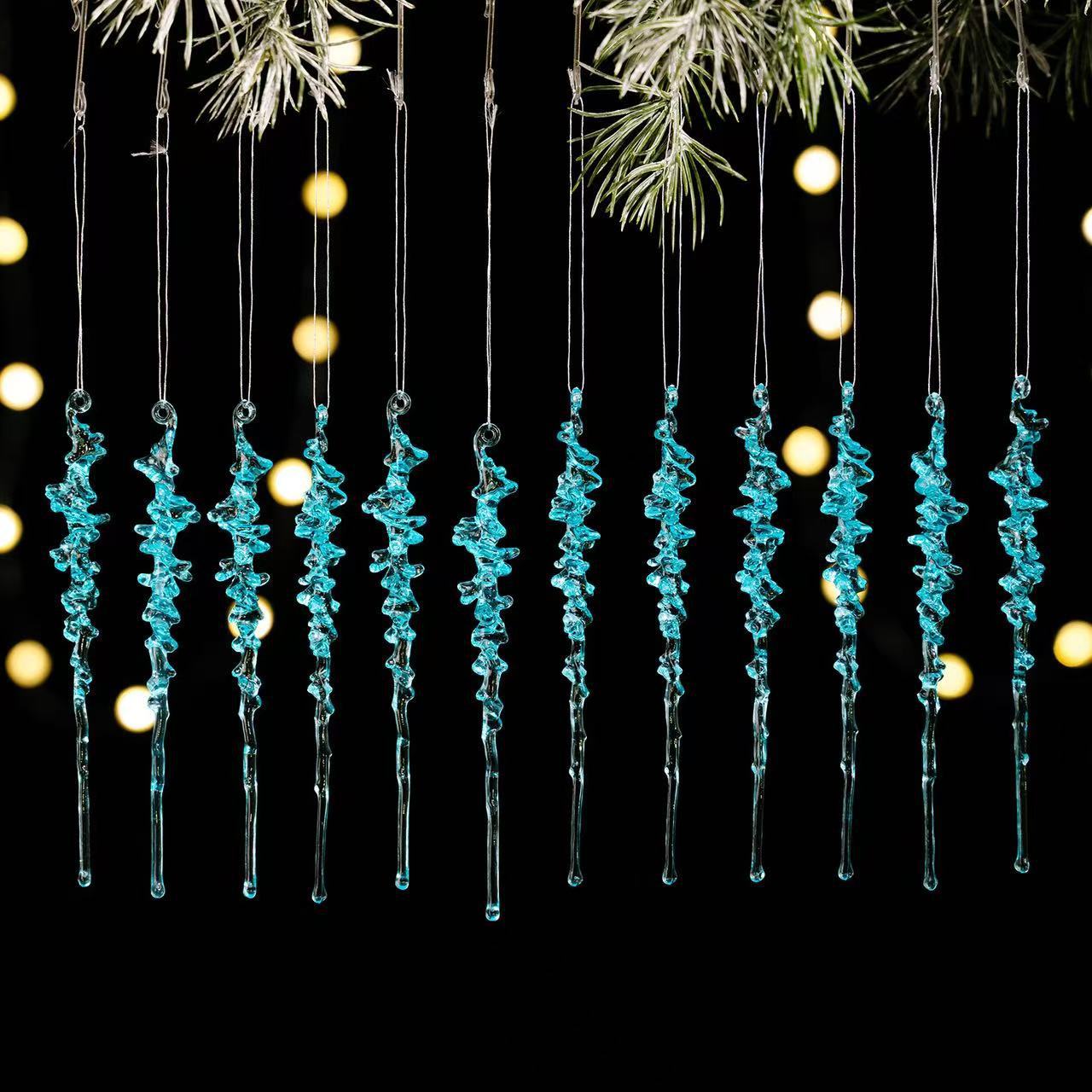 Cross-border New Ice Pendant 12PCS Christmas Decoration Acrylic…