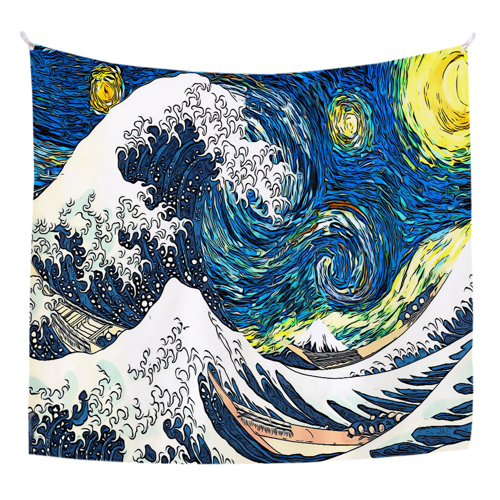 亚马逊艺术画挂毯 背景布家居装饰墙面壁毯挂画 直播背景挂布直销