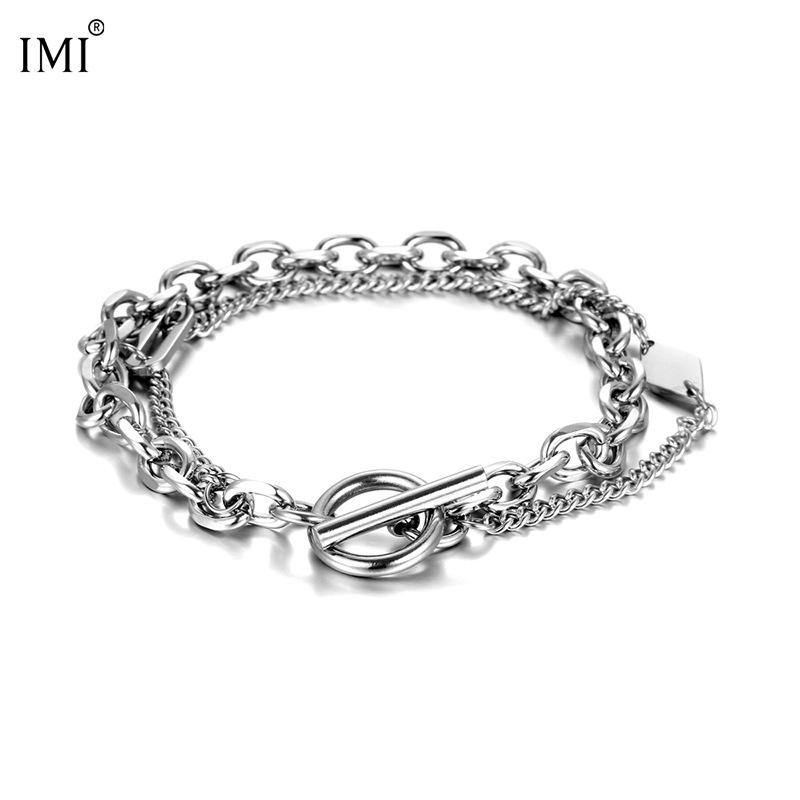 IMI double-layer Bracelet Men's ins trendy women's cold style trendy retro niche personality simple men's jewelry YL346