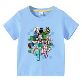 2023新款跨境外贸我的世界棉质儿童夏装短袖男半袖T恤薄款t恤上衣